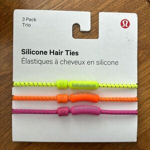 Lululemon Hair Silicone Hair Ties 3 pack NWT